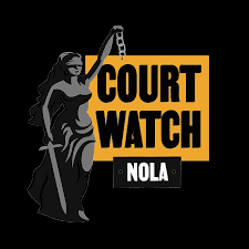 Notebook and courthouse hallway